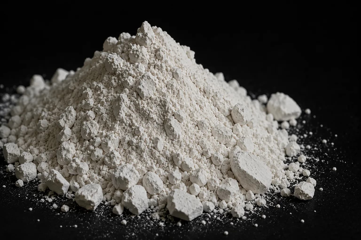 Raw gypsum powder transitioning into a fully cured, structural sculpture